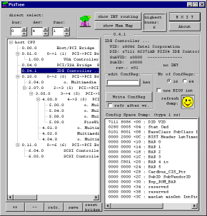 screenshot of PCItree